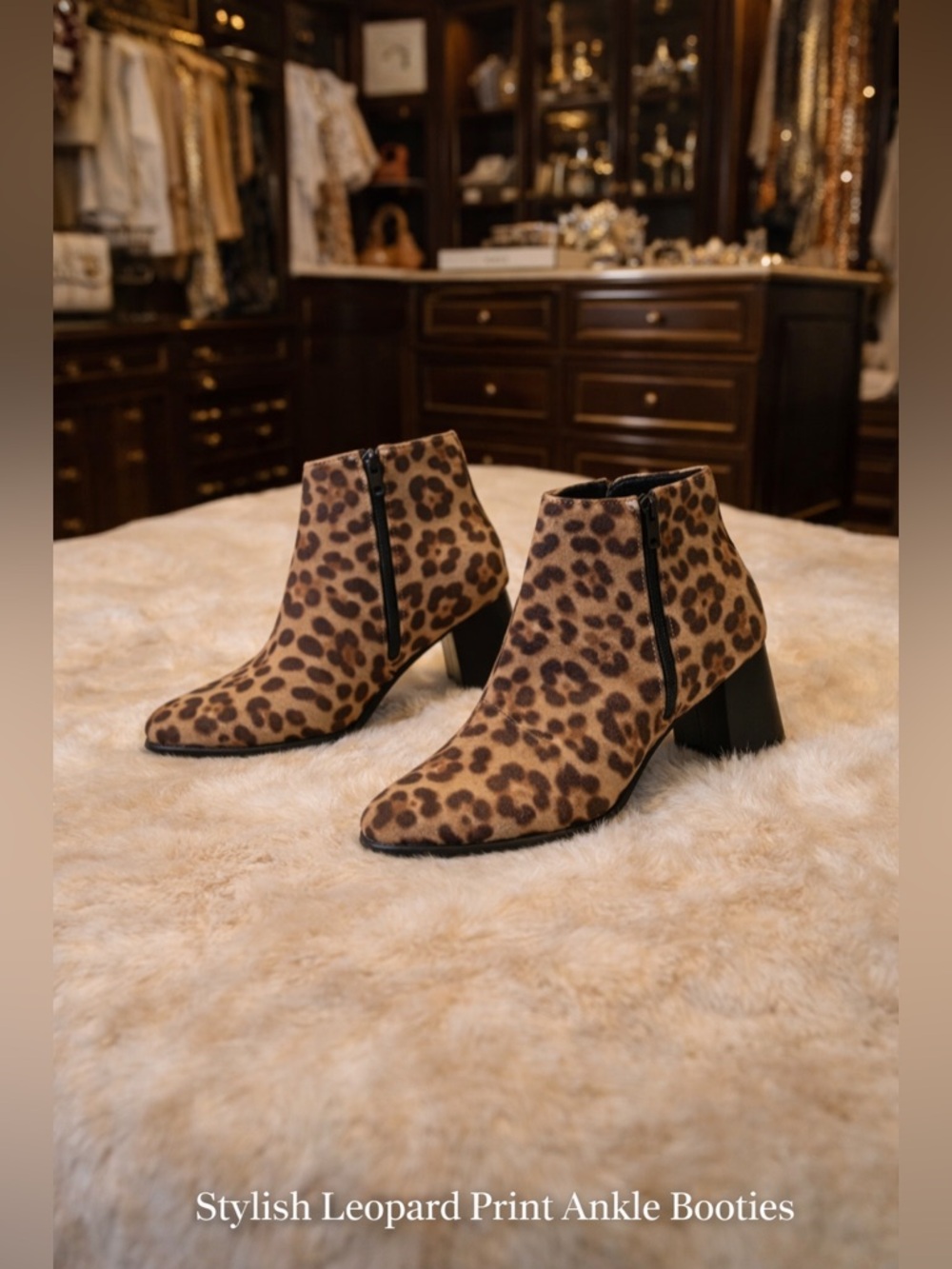 Stylish Leopard Print Ankle Booties
